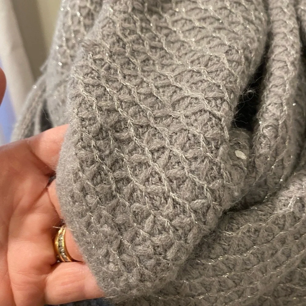 Calvin Klein Gray Knit Infinity Scarf